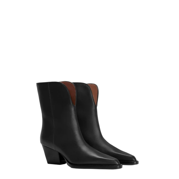 Jane 60 Mid-Calf Boots in Black Leather - Image 2