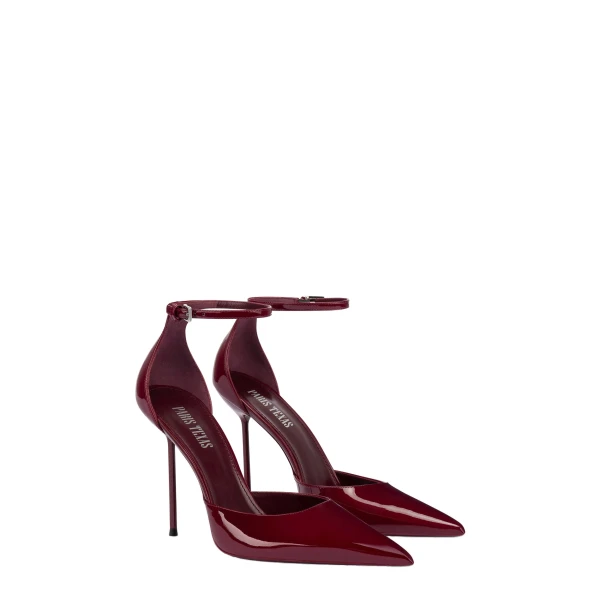 Lidia 105 Ankle-Strap Pumps in Rouge Noir Patent Leather - Image 2
