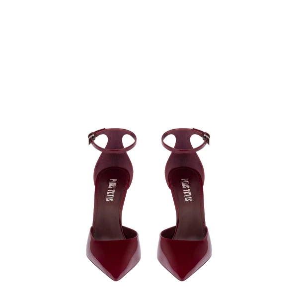 Lidia 105 Ankle-Strap Pumps in Rouge Noir Patent Leather - Image 3