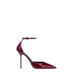 Paris Texas Lidia 105 Ankle-Strap Pumps in Rouge Noir Patent Leather
