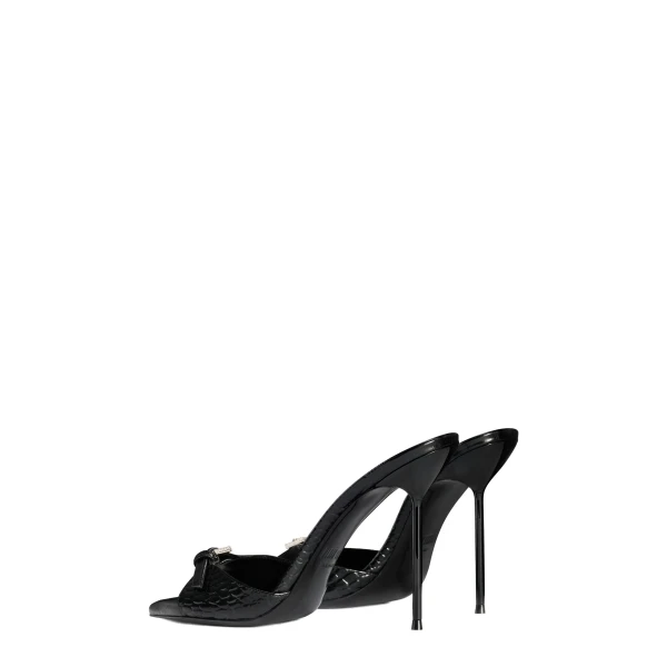 Lidia 105 Buckle Mules in Carbone Croc-Embossed Leather - Image 3