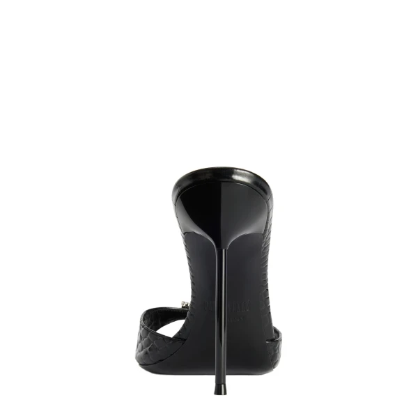 Lidia 105 Buckle Mules in Carbone Croc-Embossed Leather - Image 4