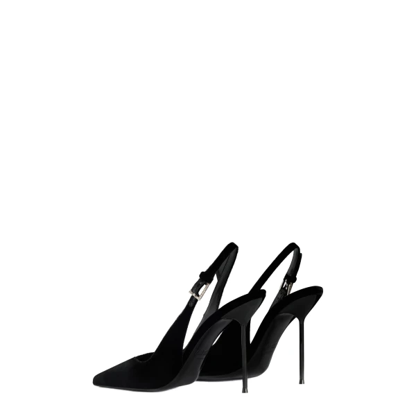 Lidia 105 Buckle Slingbacks in Black Velvet - Image 3