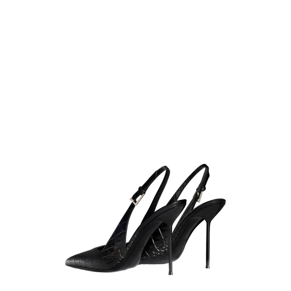Lidia 105 Buckle Slingbacks in Carbone Croc-Embossed Leather - Image 3