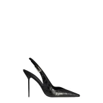 Paris Texas Lidia 105 Buckle Slingbacks in Carbone Croc-Embossed Leather