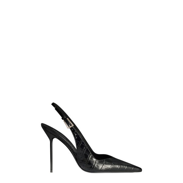 Paris Texas Lidia 105 Buckle Slingbacks in Carbone Croc-Embossed Leather