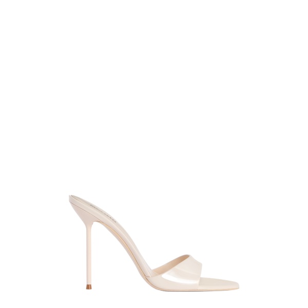 Paris Texas Lidia 105 Mules in Avorio Patent Leather