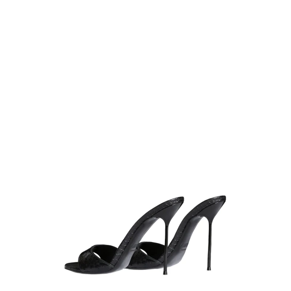 Lidia 105 Mules in Black Python-Print Leather - Image 3