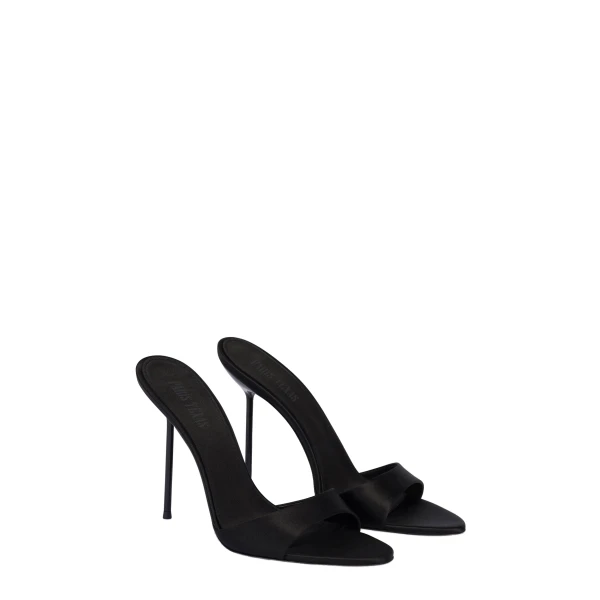 Lidia 105 Mules in Black Satin - Image 2