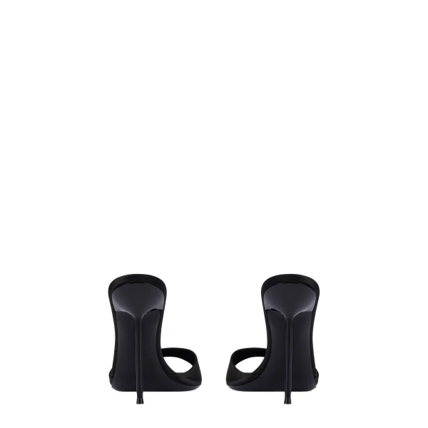 Lidia 105 Mules in Black Satin - Image 4