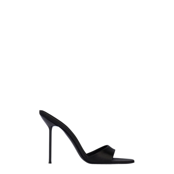Paris Texas Lidia 105 Mules in Black Satin