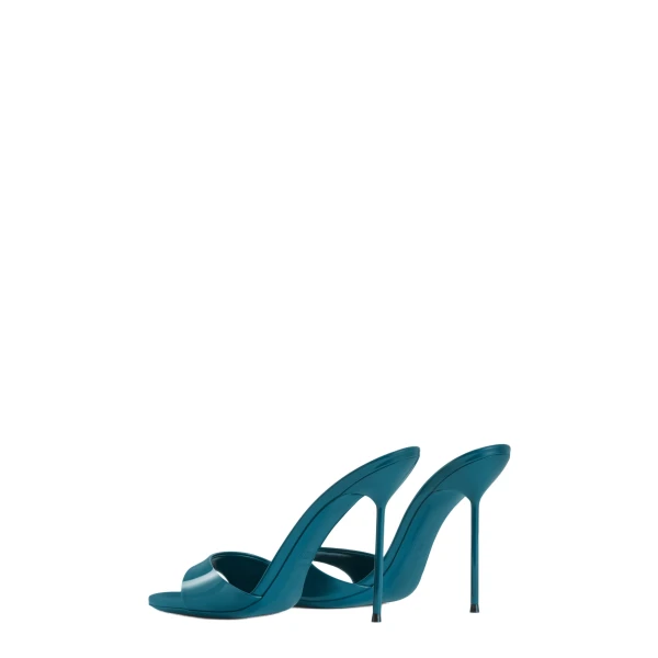 Lidia 105 Mules in Deep Teal Patent Leather - Image 3