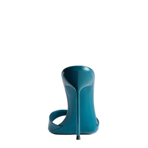 Lidia 105 Mules in Deep Teal Patent Leather - Image 4