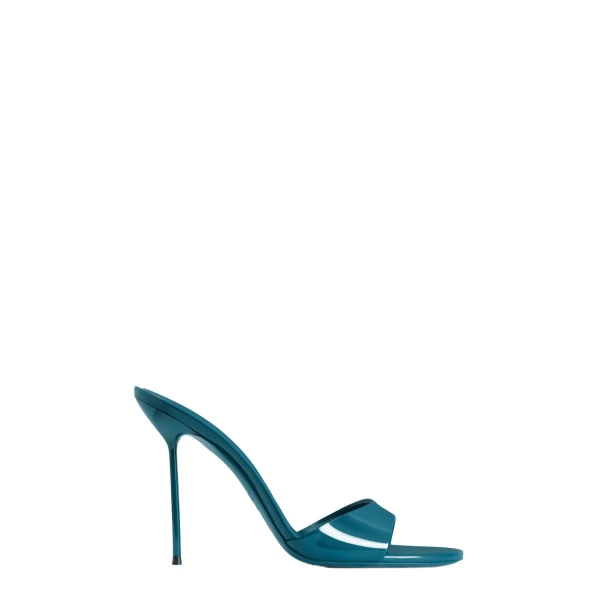 Paris Texas Lidia 105 Mules in Deep Teal Patent Leather