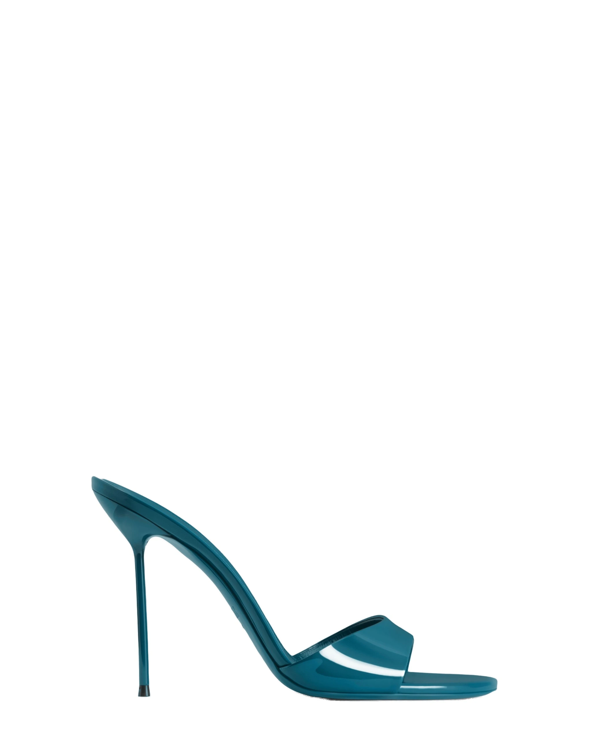 Paris Texas Lidia 105 Mules in Deep Teal | Luxury Shoes Paris Texas Lidia 105 Mules in Deep Teal Patent Leather