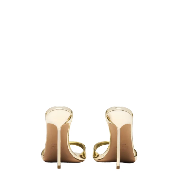 Lidia 105 Mules in Gold Mirrored Leather - Image 4