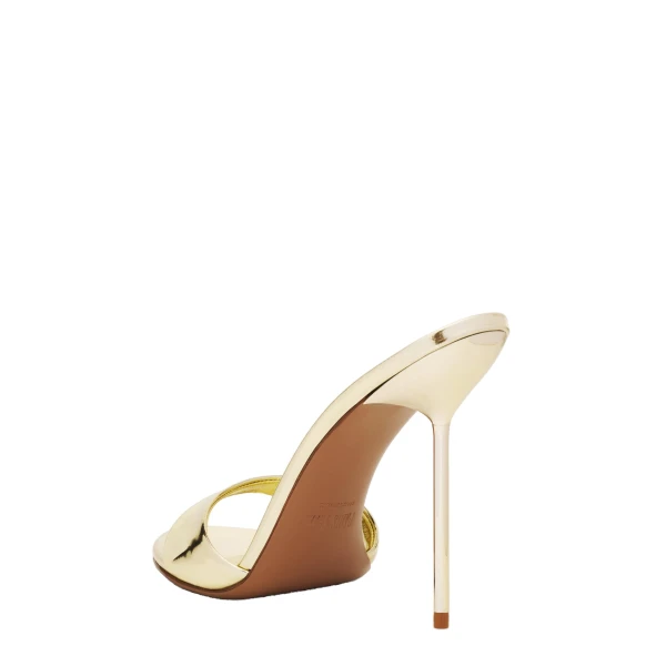 Lidia 105 Mules in Gold Mirrored Leather - Image 5