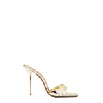 Paris Texas Lidia 105 Mules in Gold Mirrored Leather