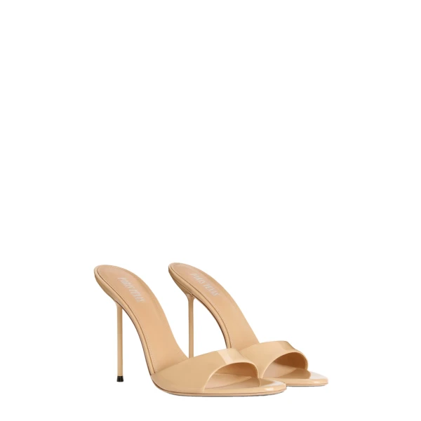 Lidia 105 Mules in Honey Patent Leather - Image 2