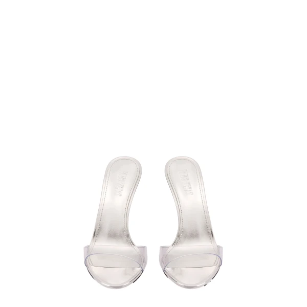 Lidia 105 Mules in Silver PVC and Mirrored Leather - Image 3