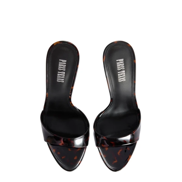 Lidia 105 Mules in Tortoise Printed Patent Leather - Image 5