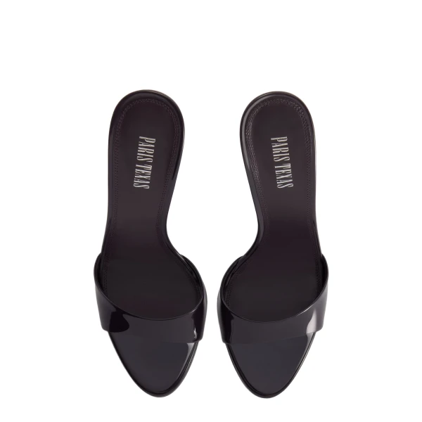 Lidia 105 Mules in Violet Black Patent Leather - Image 5