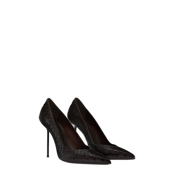 Lidia 105 Pumps in Fondente Python-Print Leather - Image 2