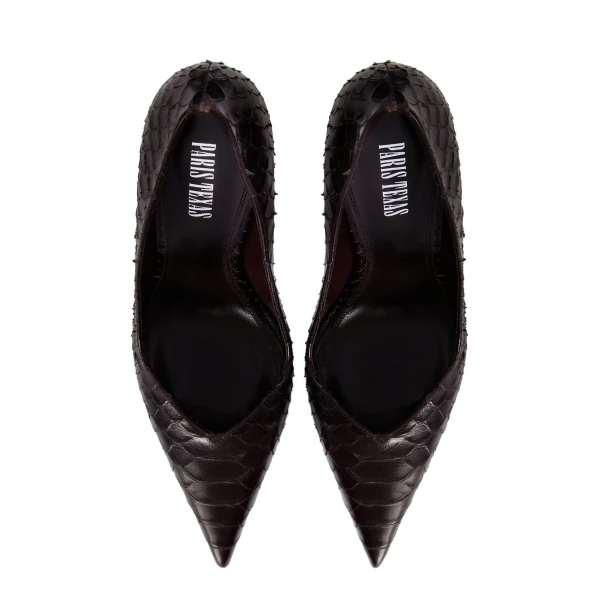 Lidia 105 Pumps in Fondente Python-Print Leather - Image 5