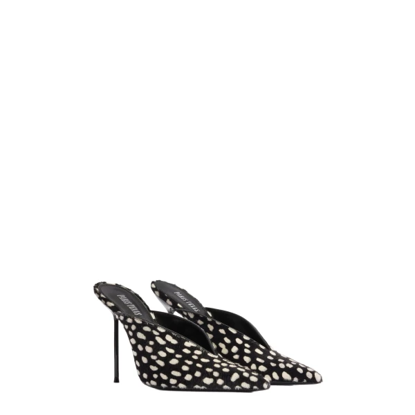 Lidia 105 Sabots in Black Lynx Printed Haircalf - Image 2
