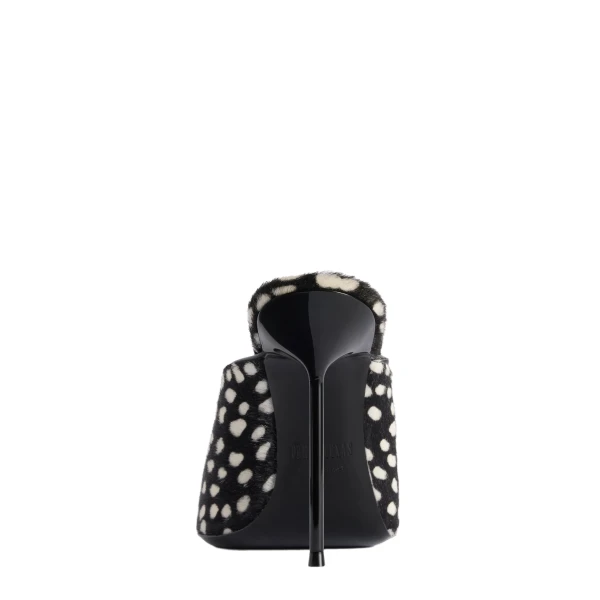 Lidia 105 Sabots in Black Lynx Printed Haircalf - Image 4