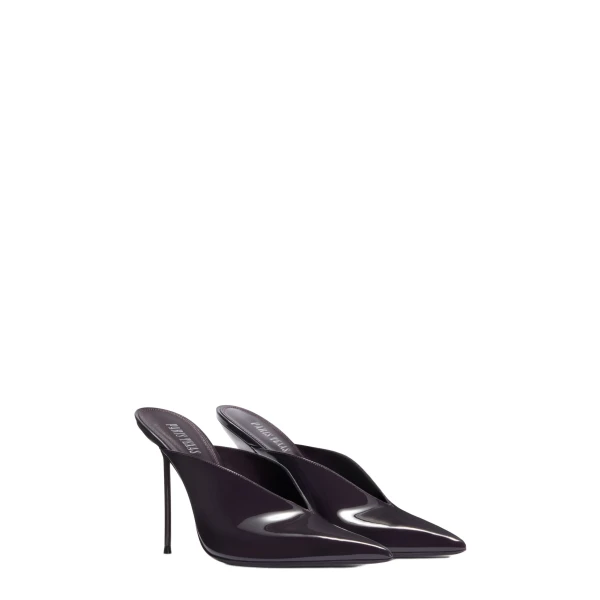 Lidia 105 Sabots in Violet Black Patent Leather - Image 2
