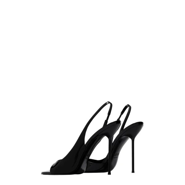 Lidia 105 Slingback Sandals in Black Patent Leather - Image 3