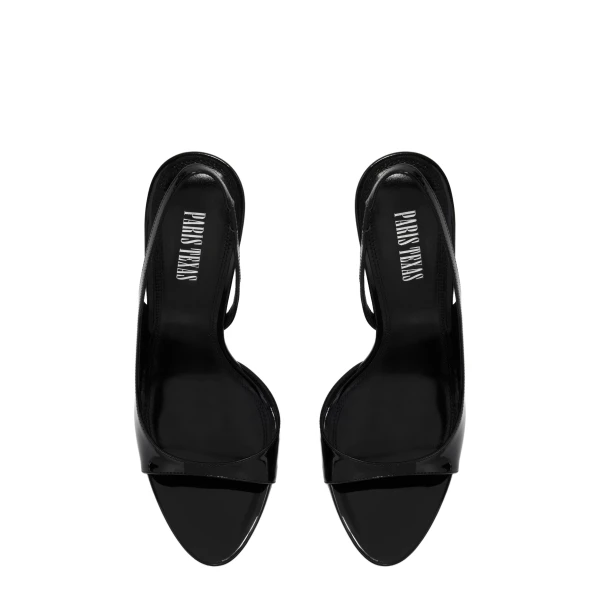 Lidia 105 Slingback Sandals in Black Patent Leather - Image 5