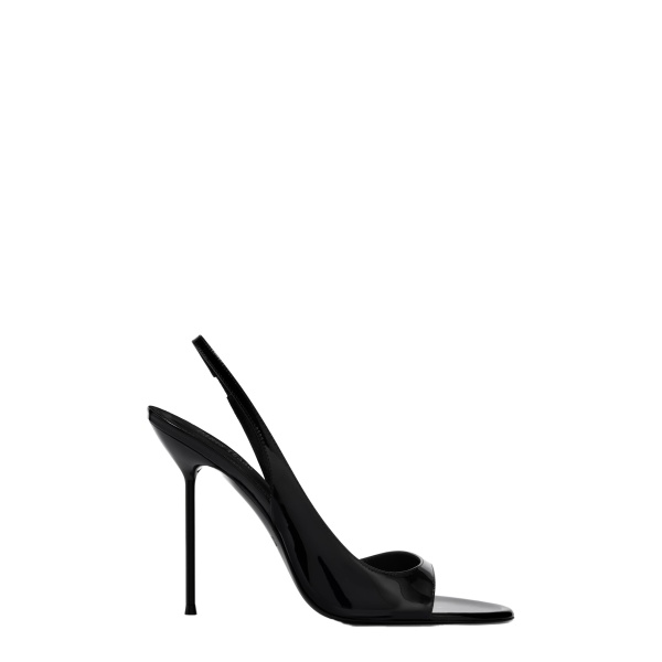 Paris Texas Lidia 105 Slingback Sandals in Black Patent Leather