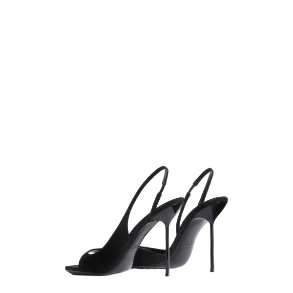 Lidia 105 Slingback Sandals in Black Suede - Image 3