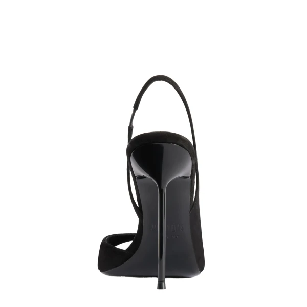 Lidia 105 Slingback Sandals in Black Suede - Image 4