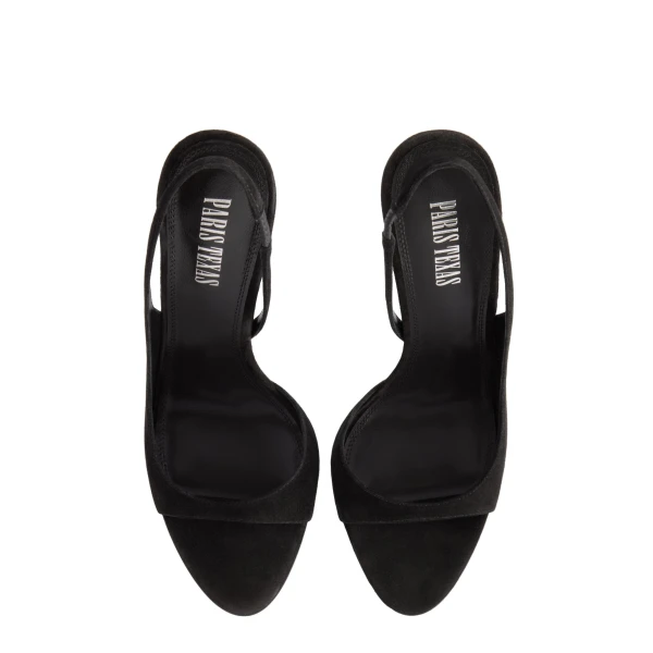 Lidia 105 Slingback Sandals in Black Suede - Image 5