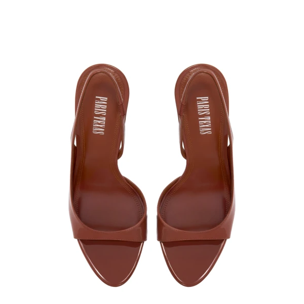 Lidia 105 Slingback Sandals in Desert Rose Patent Leather - Image 5