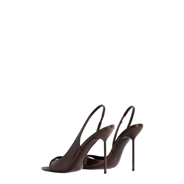 Lidia 105 Slingback Sandals in Ebano Patent Leather - Image 3