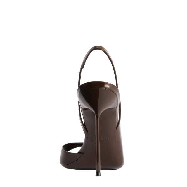 Lidia 105 Slingback Sandals in Ebano Patent Leather - Image 4