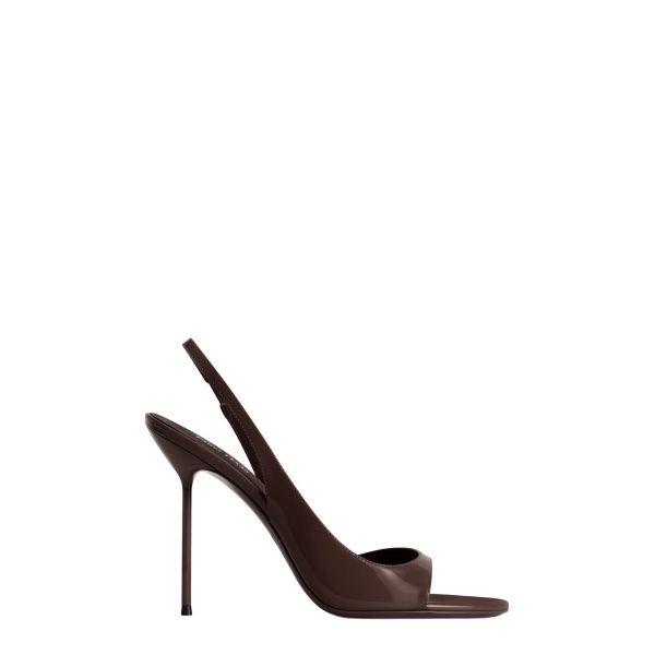 Paris Texas Lidia 105 Slingback Sandals in Ebano Patent Leather
