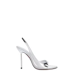 Paris Texas Lidia 105 Slingback Sandals in Silver Mirrored Leather