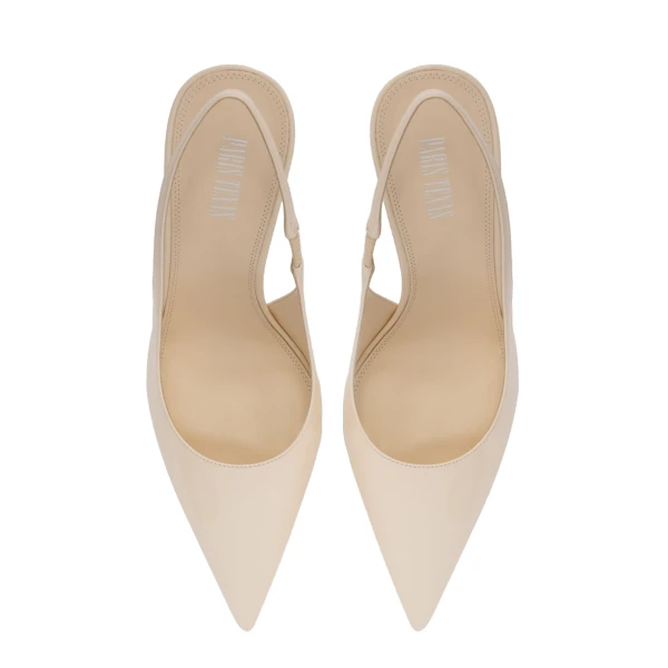 Lidia 105 Slingbacks in Avorio Patent Leather - Image 5