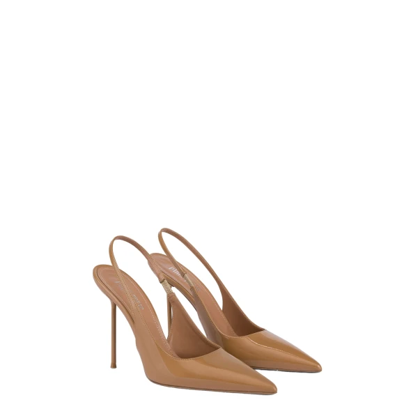 Lidia 105 Slingbacks in Beige Patent Leather - Image 2