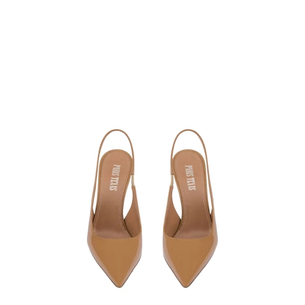 Lidia 105 Slingbacks in Beige Patent Leather - Image 3