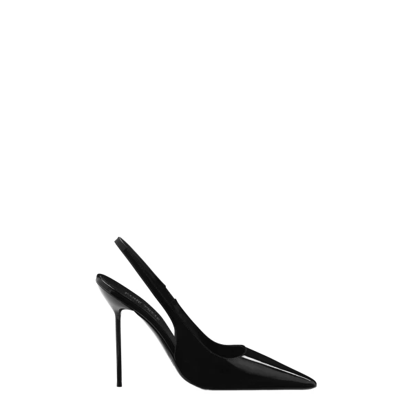 Lidia 105 Slingbacks in Black Patent Leather