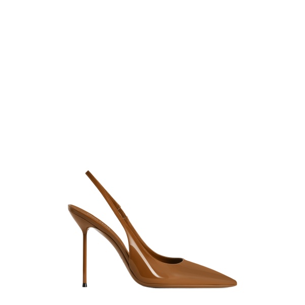 Paris Texas Lidia 105 Slingbacks in Coffee Patent Leather
