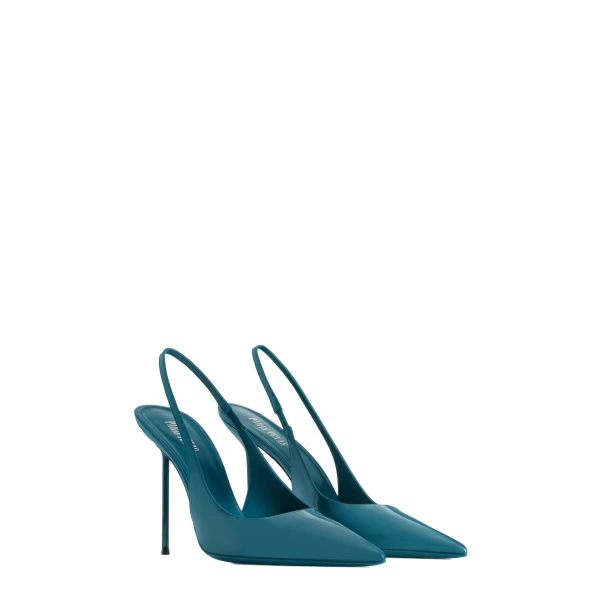 Lidia 105 Slingbacks in Deep Teal Patent Leather - Image 2
