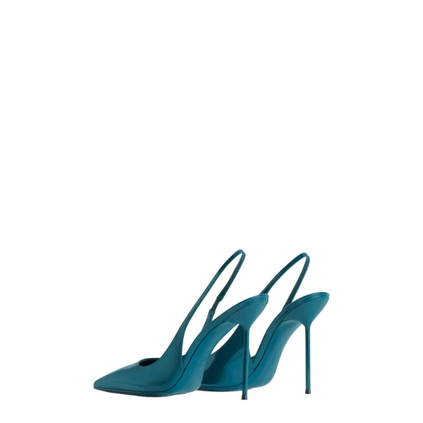 Lidia 105 Slingbacks in Deep Teal Patent Leather - Image 3