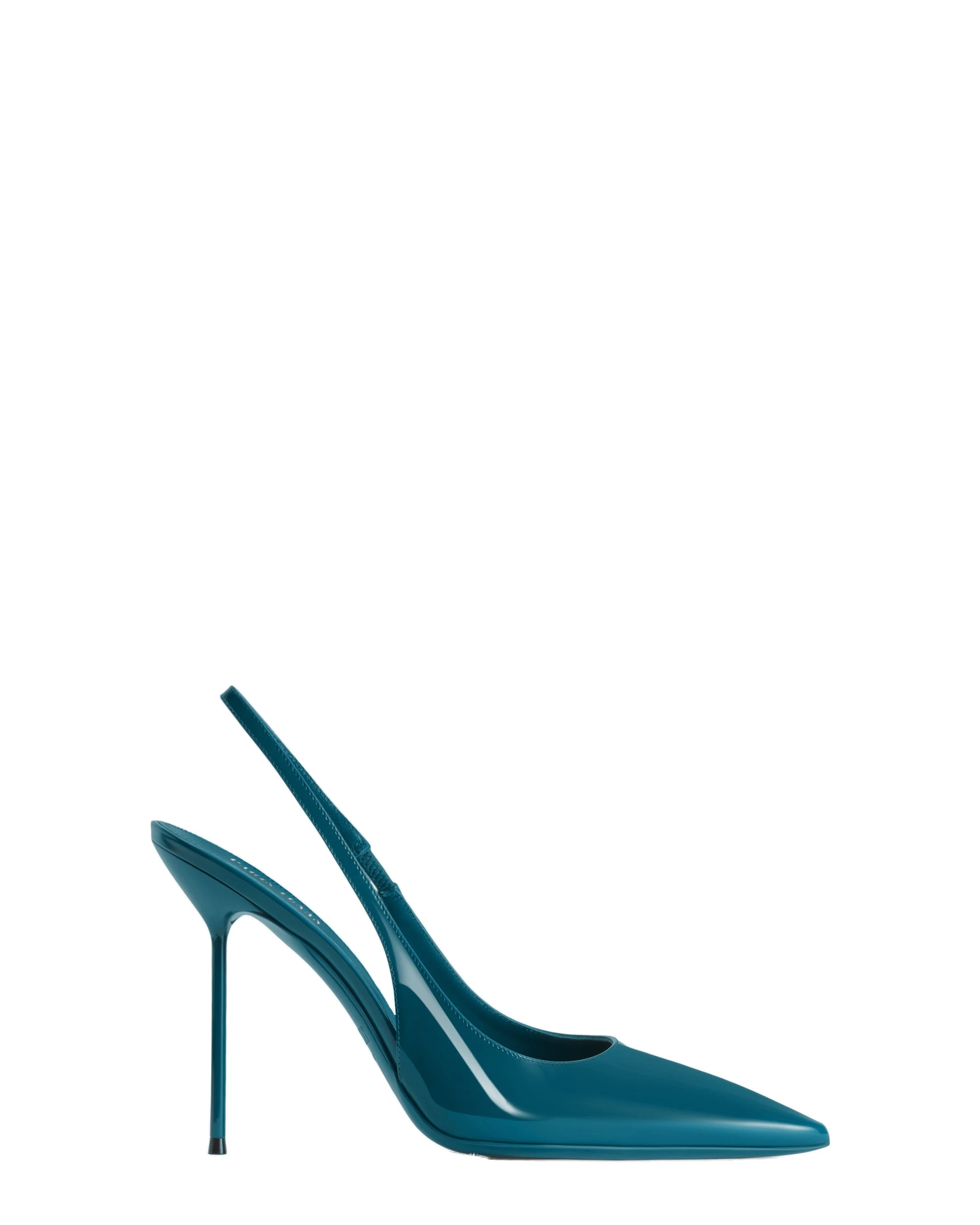 Paris Texas Lidia 105 Slingbacks in Deep Teal | Luxury Shoes Paris Texas Lidia 105 Slingbacks in Deep Teal Patent Leather